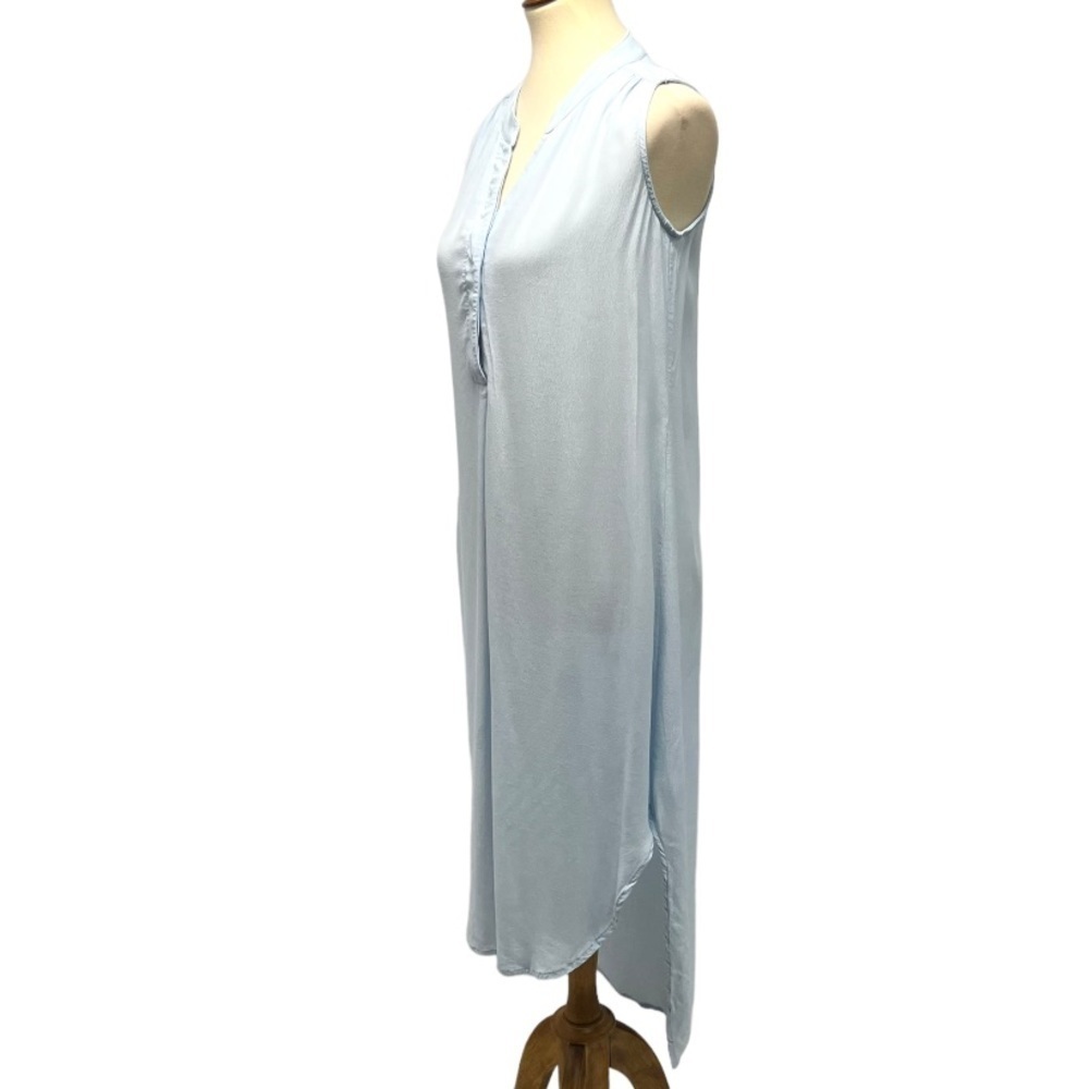 CAbi Light Blue High Low Sleeveless Shift Shirt Dress Womens Size Small - Picture 7 of 9